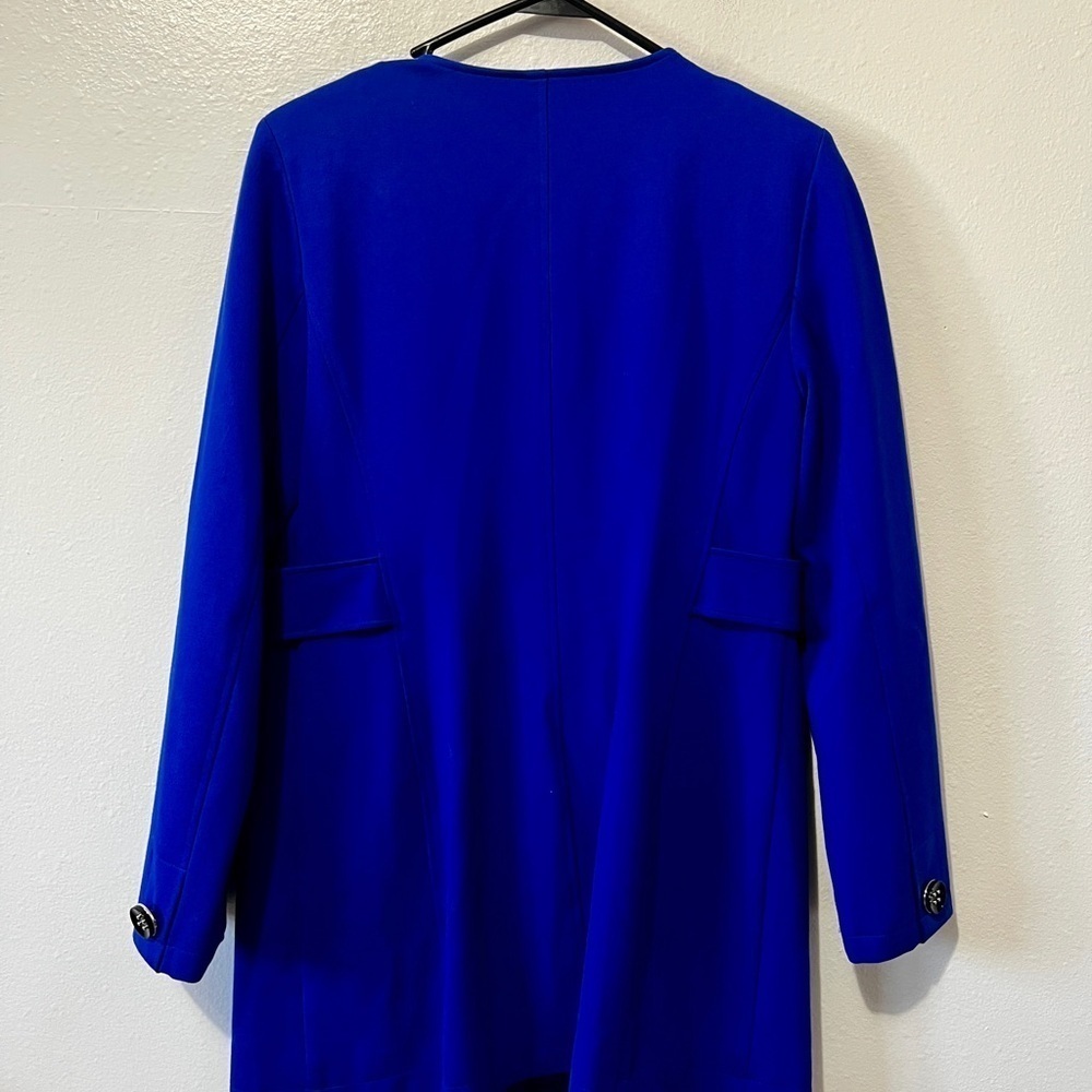 Chico's Royal Blue Ponte Pea Coat Blazer - Size Small (0) - Picture 7 of 15